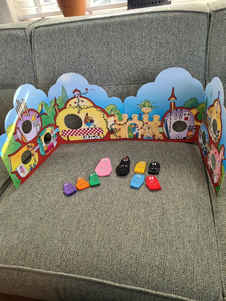 Barbapapa speeldecor huis huisje boek met vingerpoppetjes, Verzamelen, Poppetjes en Figuurtjes, Ophalen of Verzenden, Zo goed als nieuw