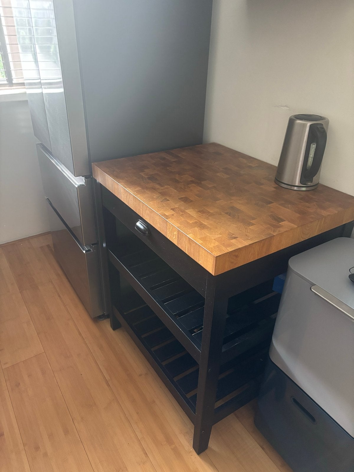 IKEA keuken eiland met houten blad - Goede staat, Huis en Inrichting, Keuken | Keukenbenodigdheden, Gebruikt, Keukentrolley, IKEA