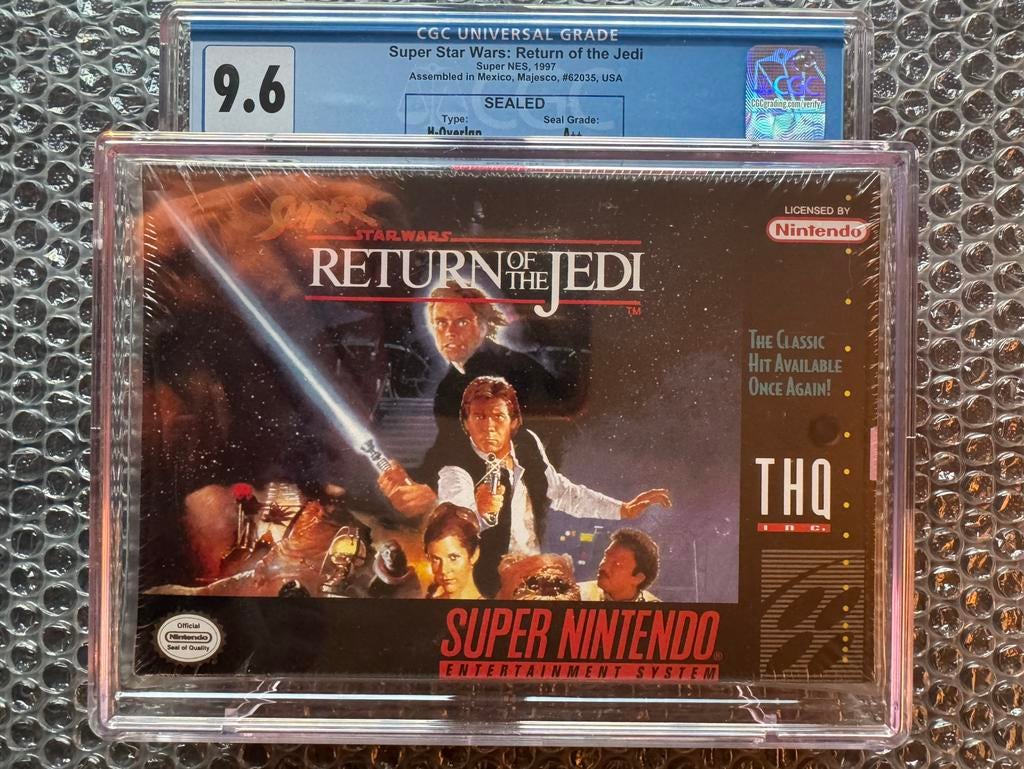 Super Star Wars: Return of the Jedi SNES Sealed CGC 9.6 A++, Spelcomputers en Games, Games | Nintendo Super NES, Avontuur en Actie