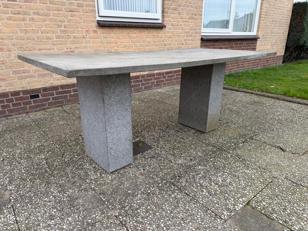 Tuintafel Natuursteen, Ophalen, Gebruikt, Rechthoekig, Overige materialen