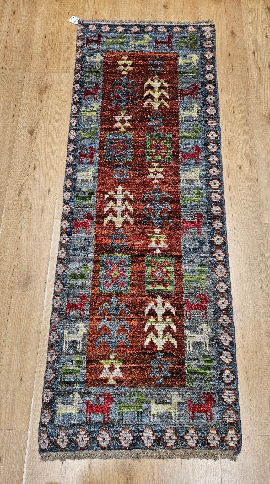 Handgeknoopt oosters tapijt loper moderndesign 170x60