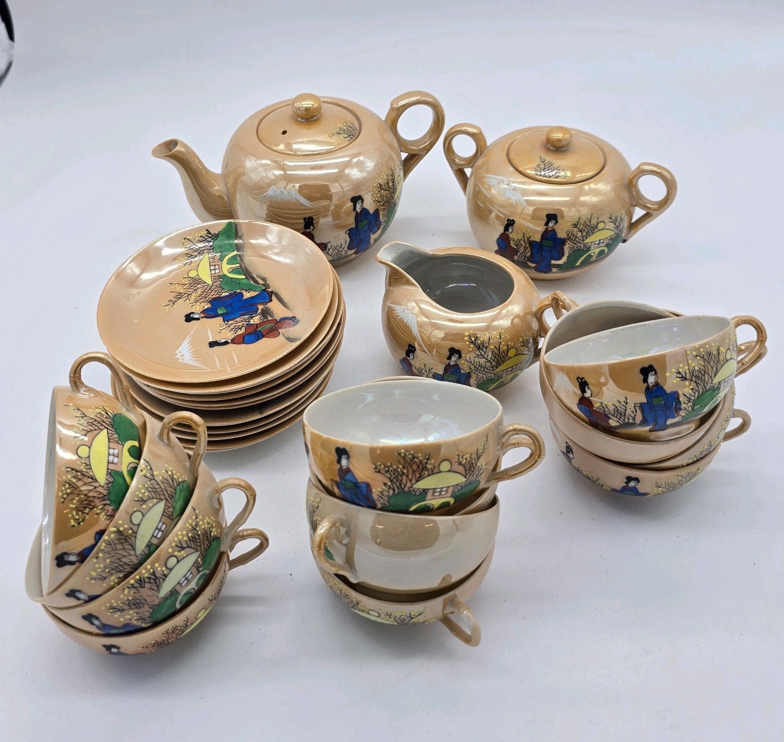Antiek Japans eierschalen porselein theeservies, Ophalen of Verzenden