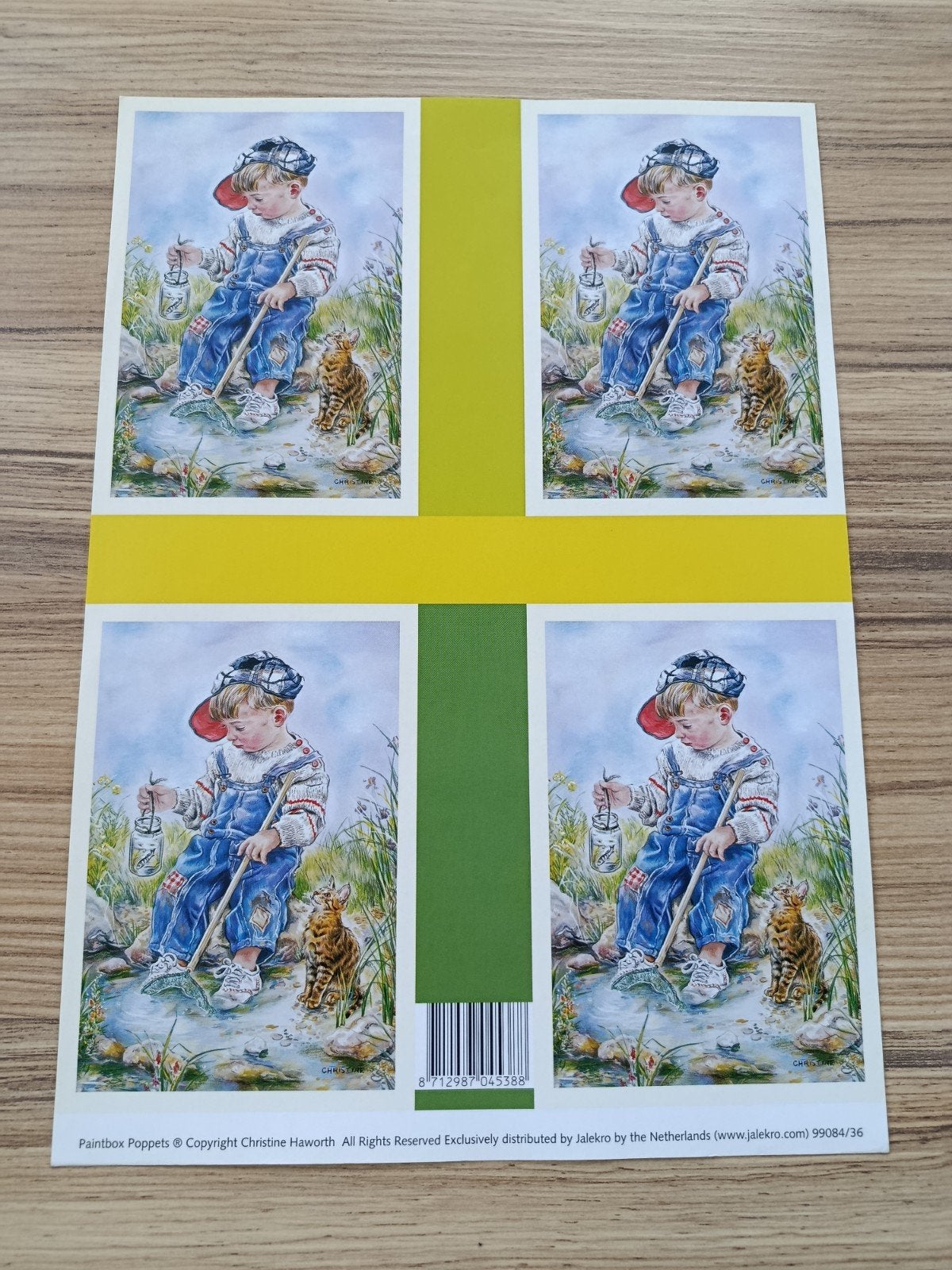 Kind met poes en vis Knipvel,, Hobby en Vrije tijd, Kaarten | Zelf maken, Ophalen of Verzenden, Nieuw, Kind, Knipvel