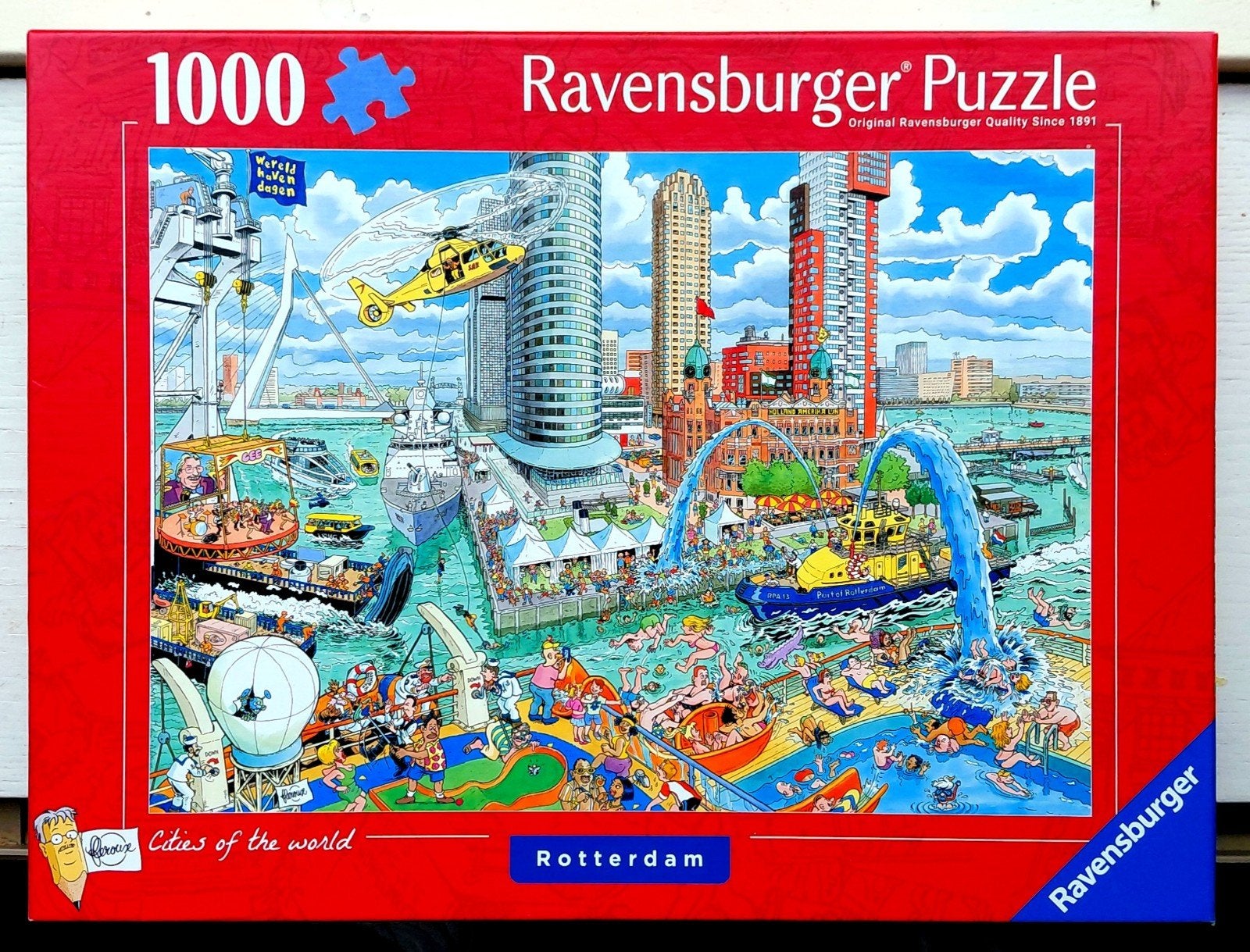 Ravensburger Fleroux puzzel Rotterdam 1000 compleet, Ophalen of Verzenden, 500 t/m 1500 stukjes, Zo goed als nieuw, Legpuzzel