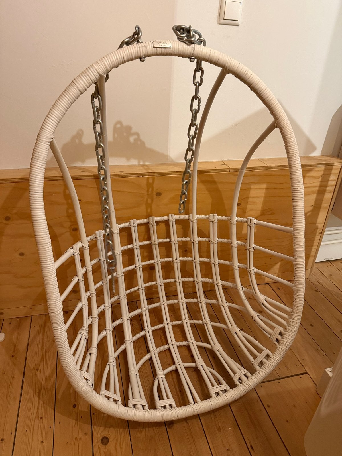 Rotan Egg Chair Sissy Boy - Hangstoel, Huis en Inrichting, Stoelen, Ophalen, Gebruikt, Wit, Riet of Rotan