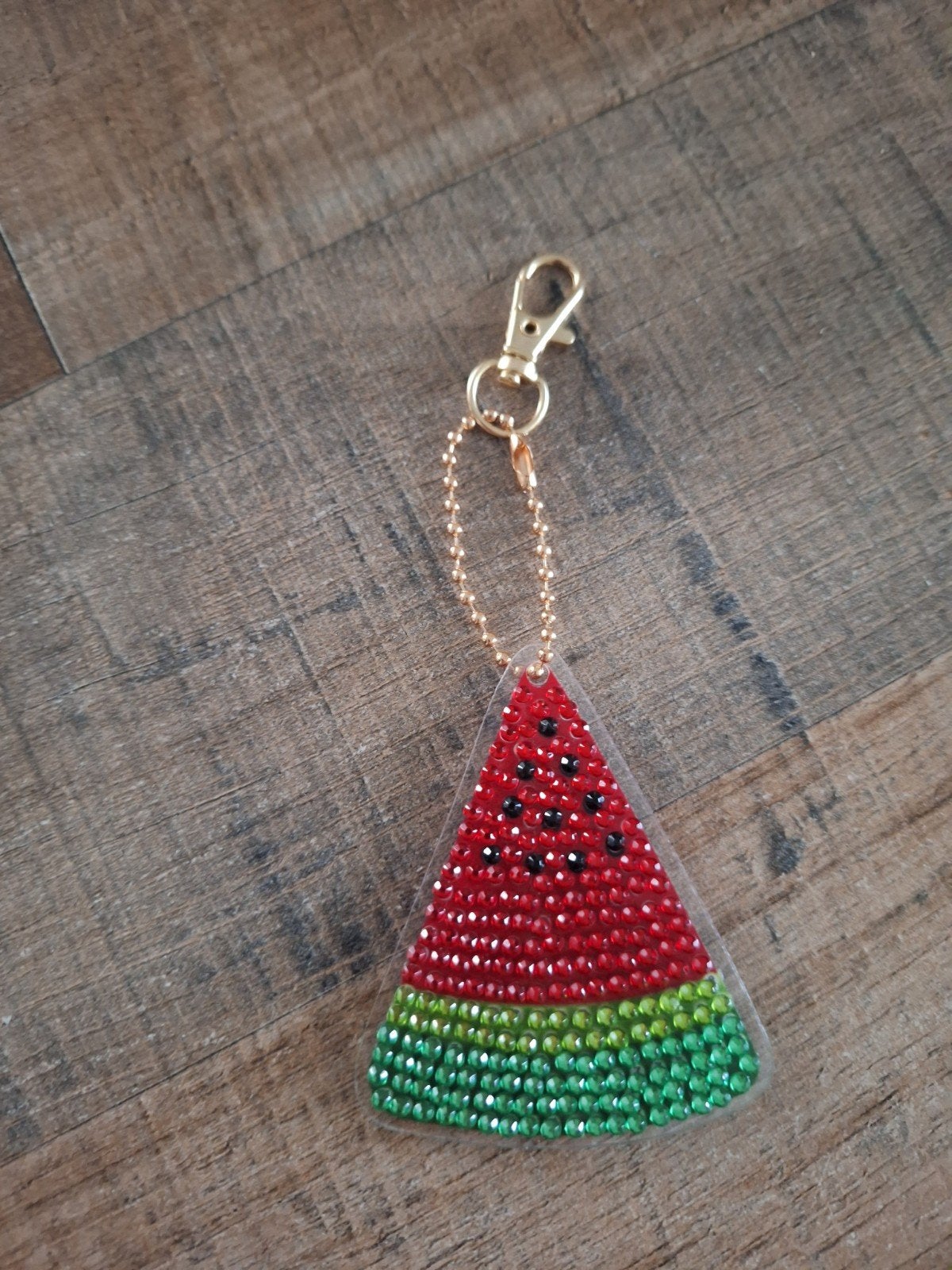 Sleutelhanger Watermeloen met strass steentjes, Ophalen of Verzenden, Nieuw, Overige typen