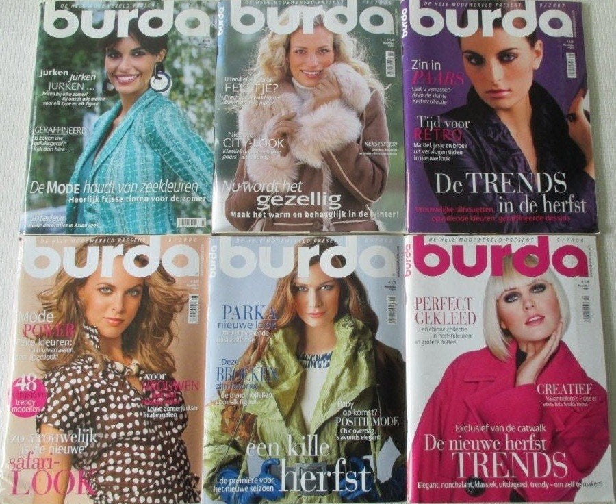 Burda, Dames Modebladen,Fashion,zelfmaak mode,2006,2007, Verzenden, Zo goed als nieuw, Vrouw, Knipmode