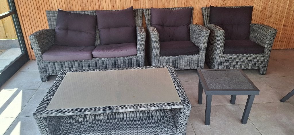 Bellagio loungeset, Ophalen, 5 zitplaatsen, Kunststof, Gebruikt
