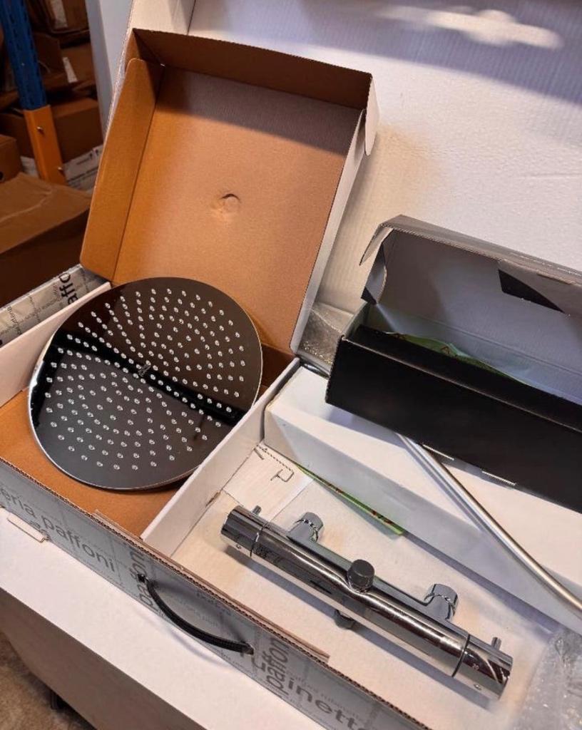 Douchezuil met thermostatische mengkraan Paffoni Chroom, Ophalen of Verzenden, Nieuw, Chroom, Douche