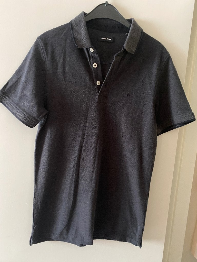 polo Jack & Jones S/ M antraciet, Maat 48/50 (M), Ophalen of Verzenden, Zo goed als nieuw, Grijs