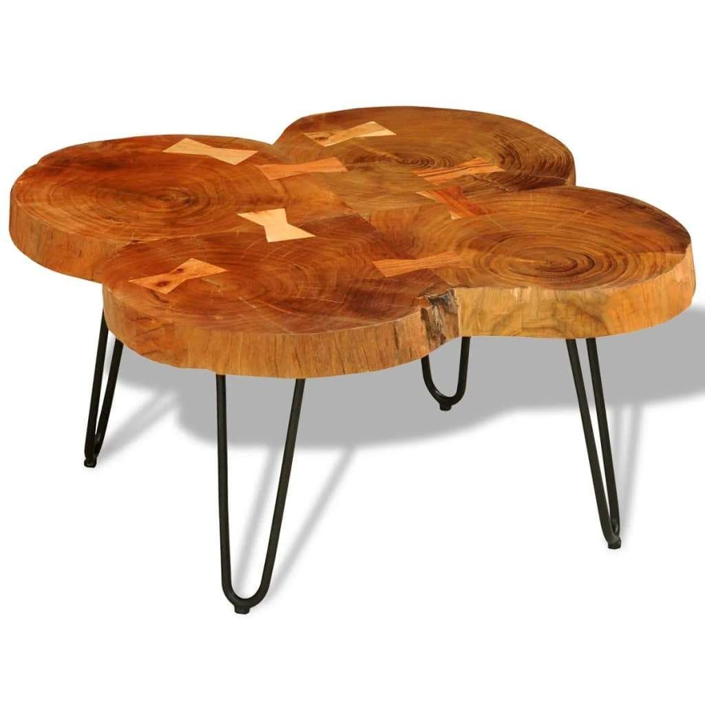 NIEUW | Salontafel 4 boomstammen 35 cm massief sheeshamhout, 100 tot 150 cm, Verzenden, Nieuw, 50 tot 100 cm