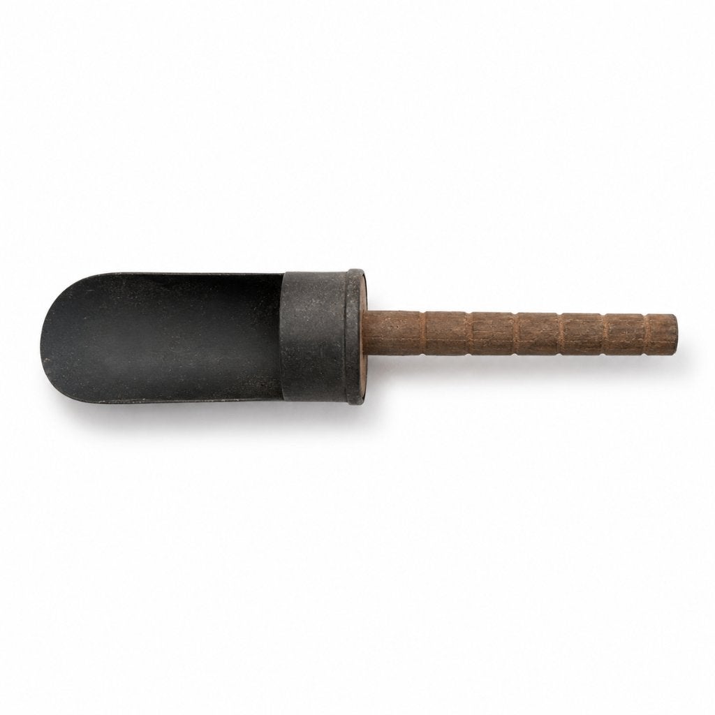 Vintage Metalen Graan-/Voerschep met Houten Handvat, Ophalen of Verzenden
