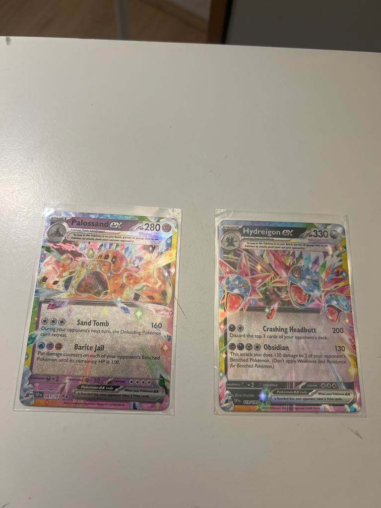 Pokémon kaarten Palossand EX en Hydreigon EX, Ophalen of Verzenden, Zo goed als nieuw, Meerdere kaarten