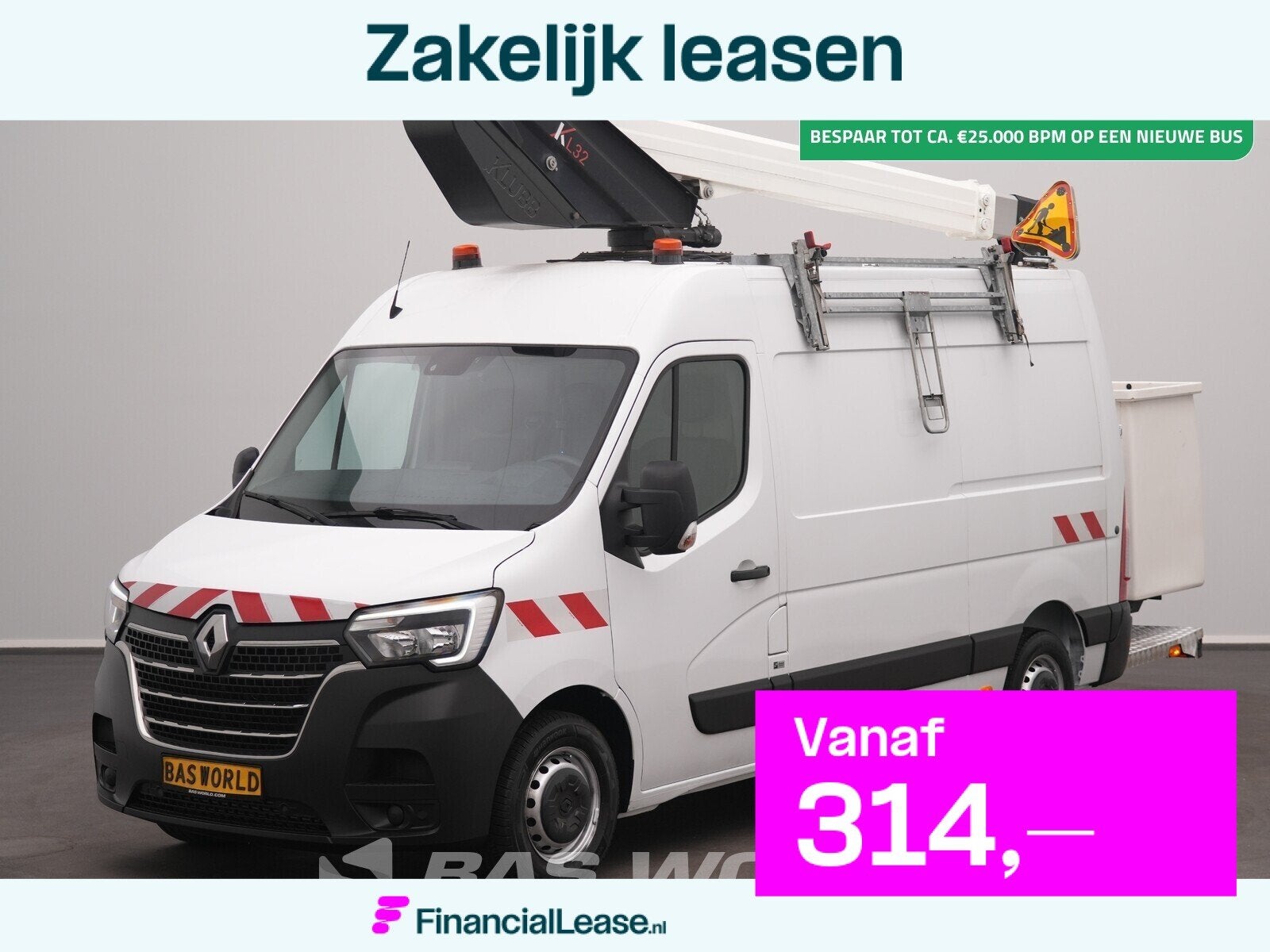 Renault Master 145PK Hoogwerker Werkhoogte 11,2m L2H2 Trekha, 145 pk, Stof, Gebruikt, Euro 6