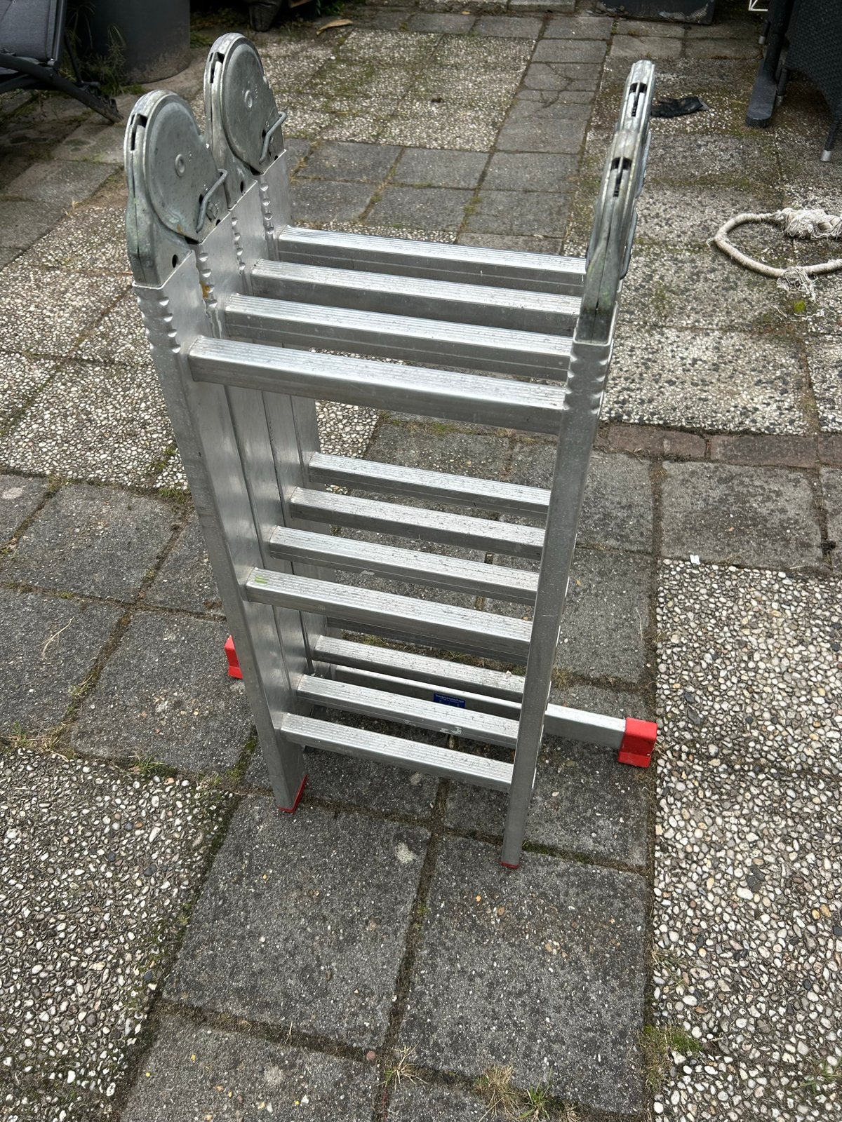 Alpe 4x3 Knikladder - Multifunctionele Opvouwbare Ladder, Doe-het-zelf en Verbouw, Ladders en Trappen, Ophalen, Zo goed als nieuw