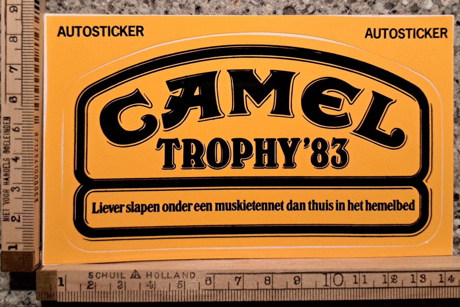 Vintage sticker Camel Trophy 1983 autosticker merk logo, Ophalen of Verzenden, Zo goed als nieuw