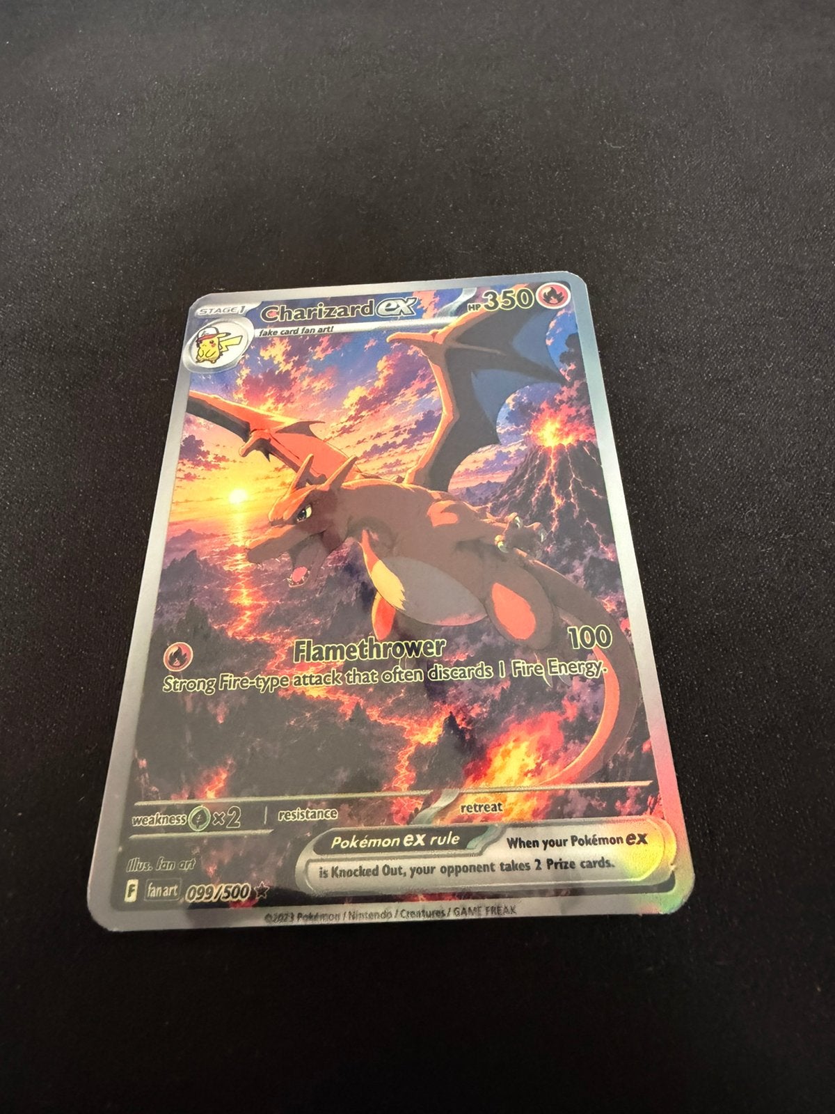 Charizard geinspireerd cutom fan art, Verzenden, Zo goed als nieuw
