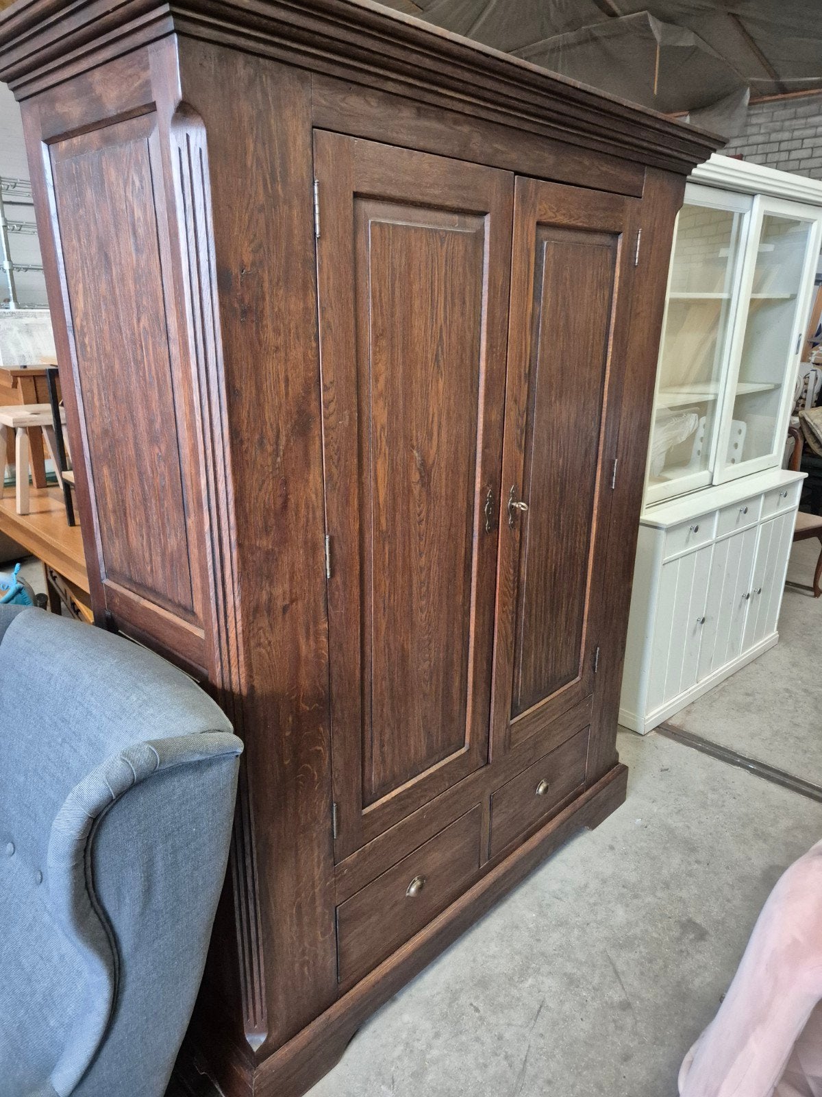 Mooie opbergkast met apart zijdeurtje - 194x153cm, Ophalen of Verzenden, Zo goed als nieuw, 25 tot 50 cm