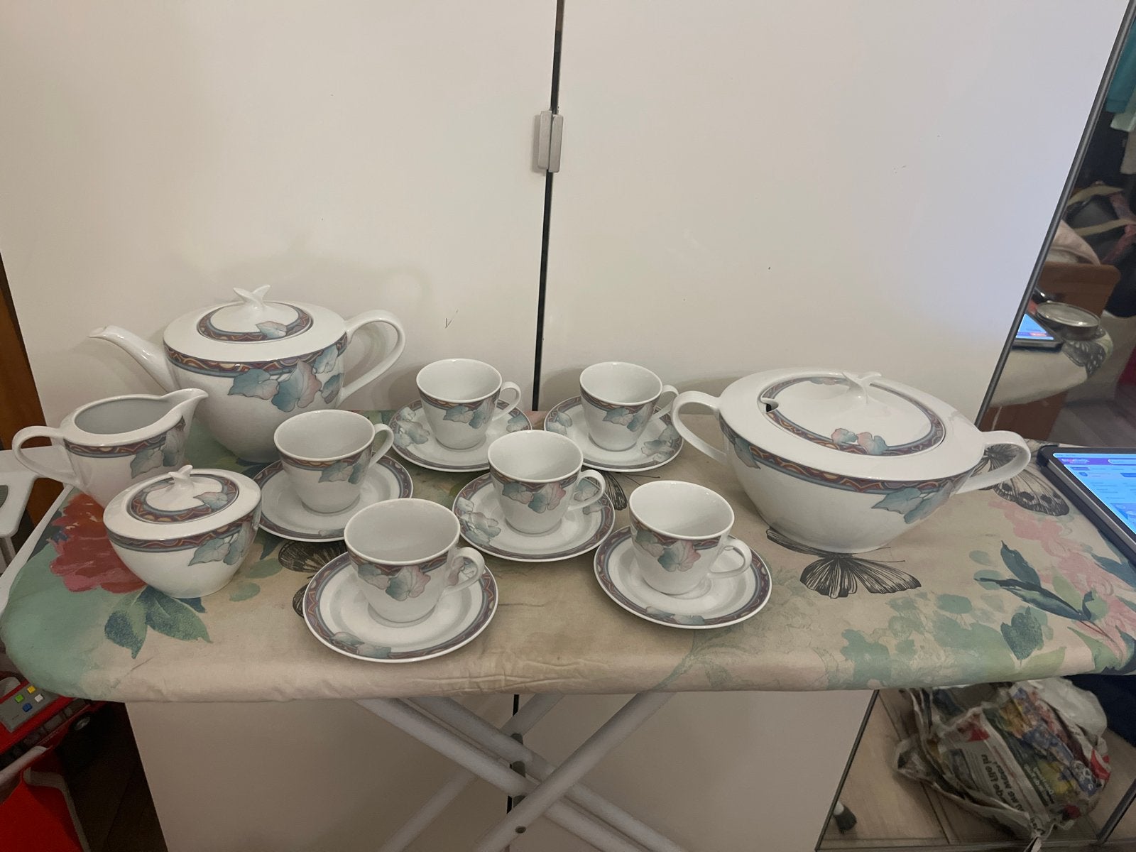 Vintage  Graf von Henneberg “Clivia” 6 delig servies, Ophalen, Keramiek, Vintage, Zo goed als nieuw