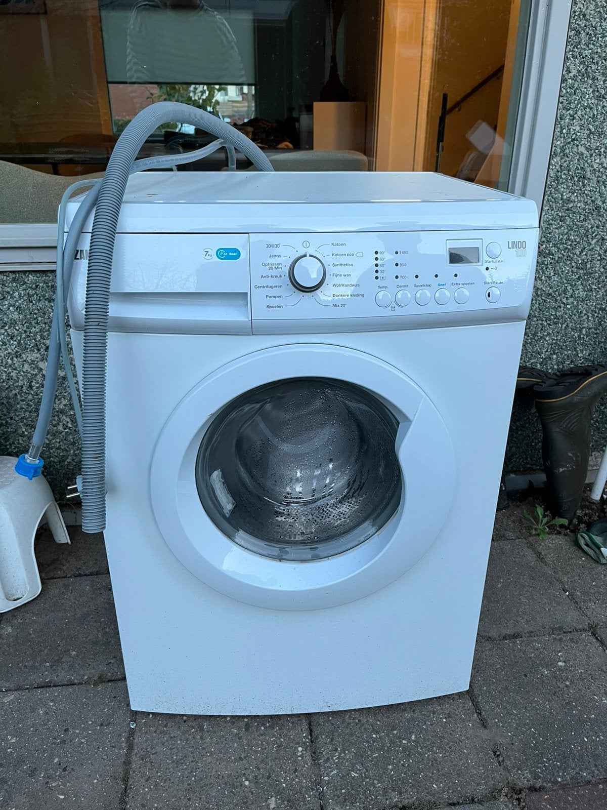 Wasmachine zanussi, Witgoed en Apparatuur, Ophalen, Gebruikt, 1200 tot 1600 toeren, 85 tot 90 cm