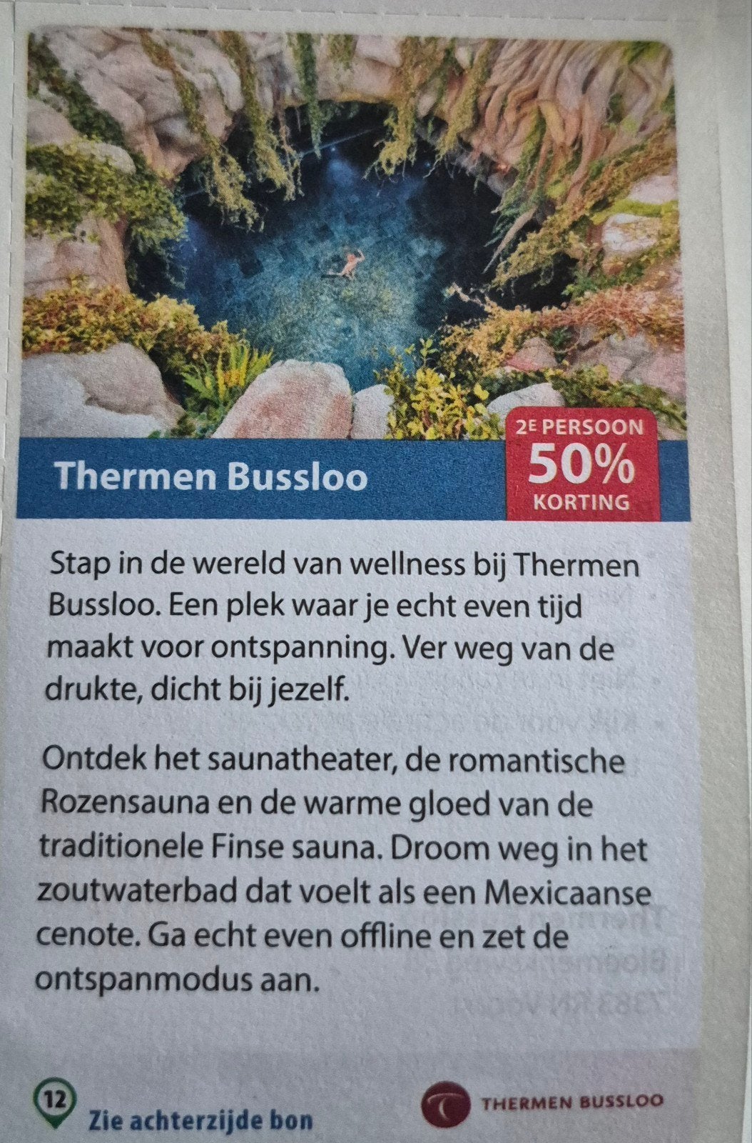 Thermen bussloo, Twee personen, Kortingsbon, Spa of Sauna