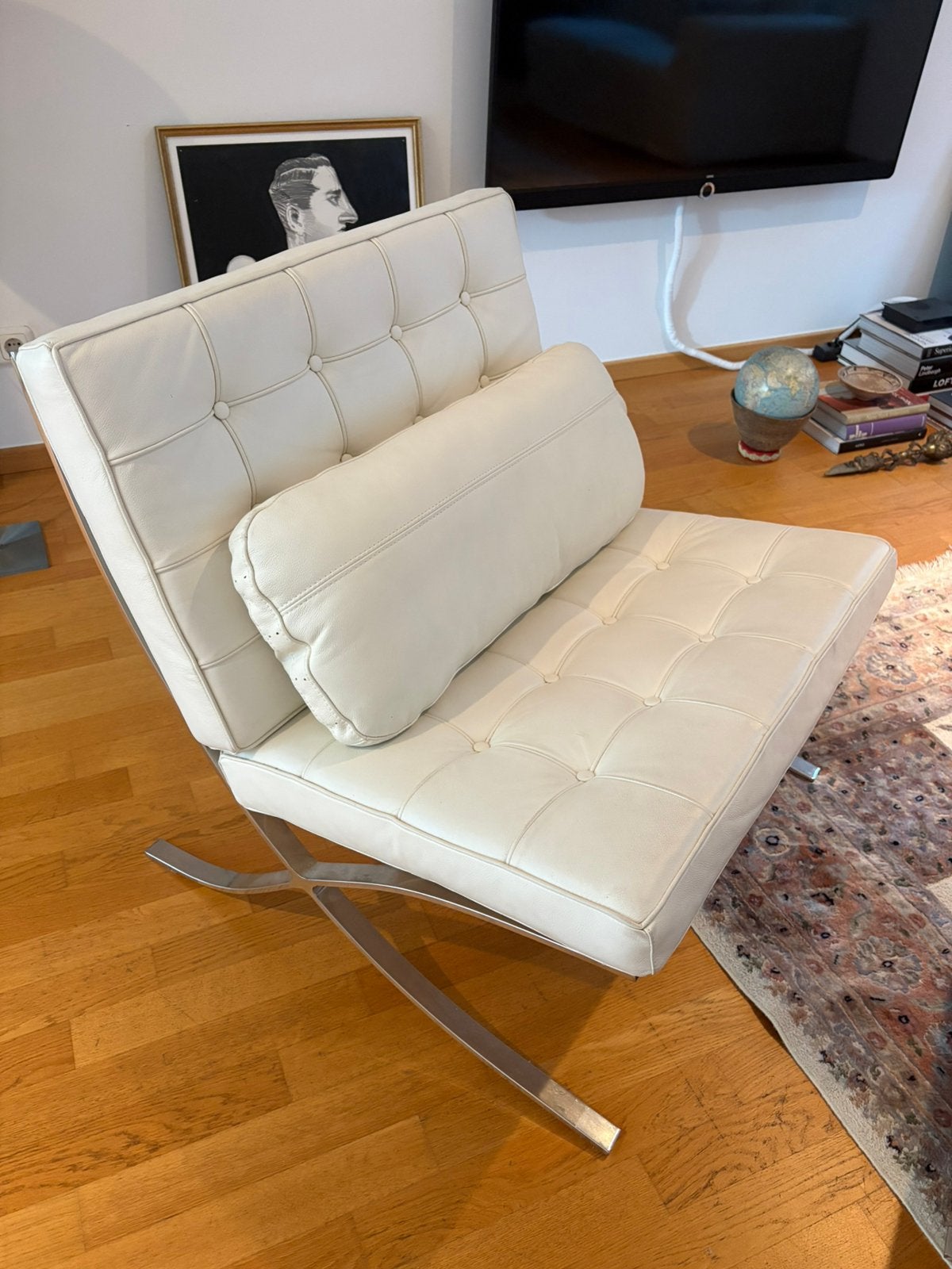 Barcelona Chair, Ophalen, Gebruikt, 75 tot 100 cm, Leer
