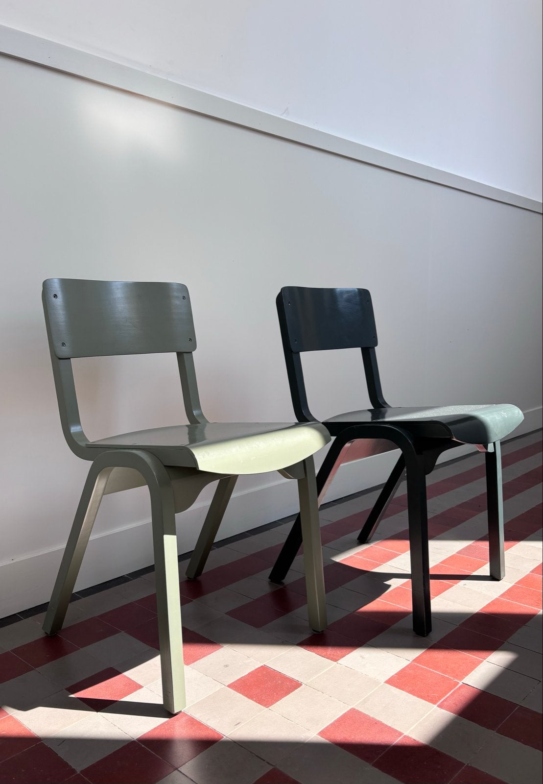 Set van 2 stapelbare stoelen - Fern - Fameg, Ophalen, Gebruikt, Twee, Overige kleuren