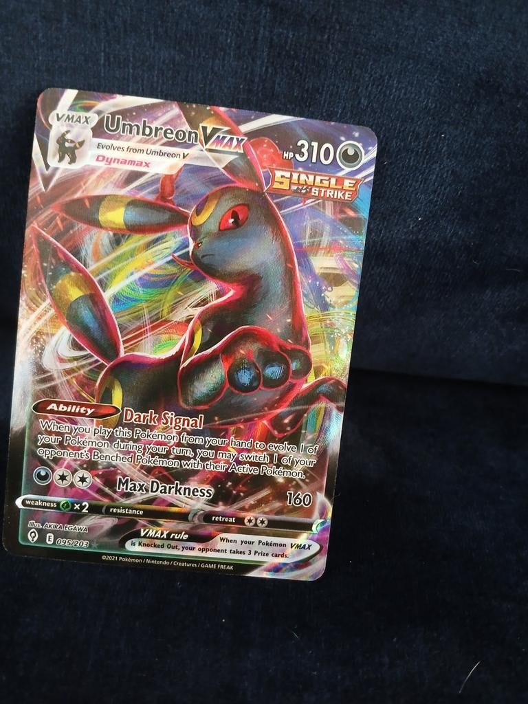 Pokémon Kaart: Umbreon VMAX (095/203) - Zeldzaam!, Ophalen of Verzenden, Zo goed als nieuw, Losse kaart, Foil