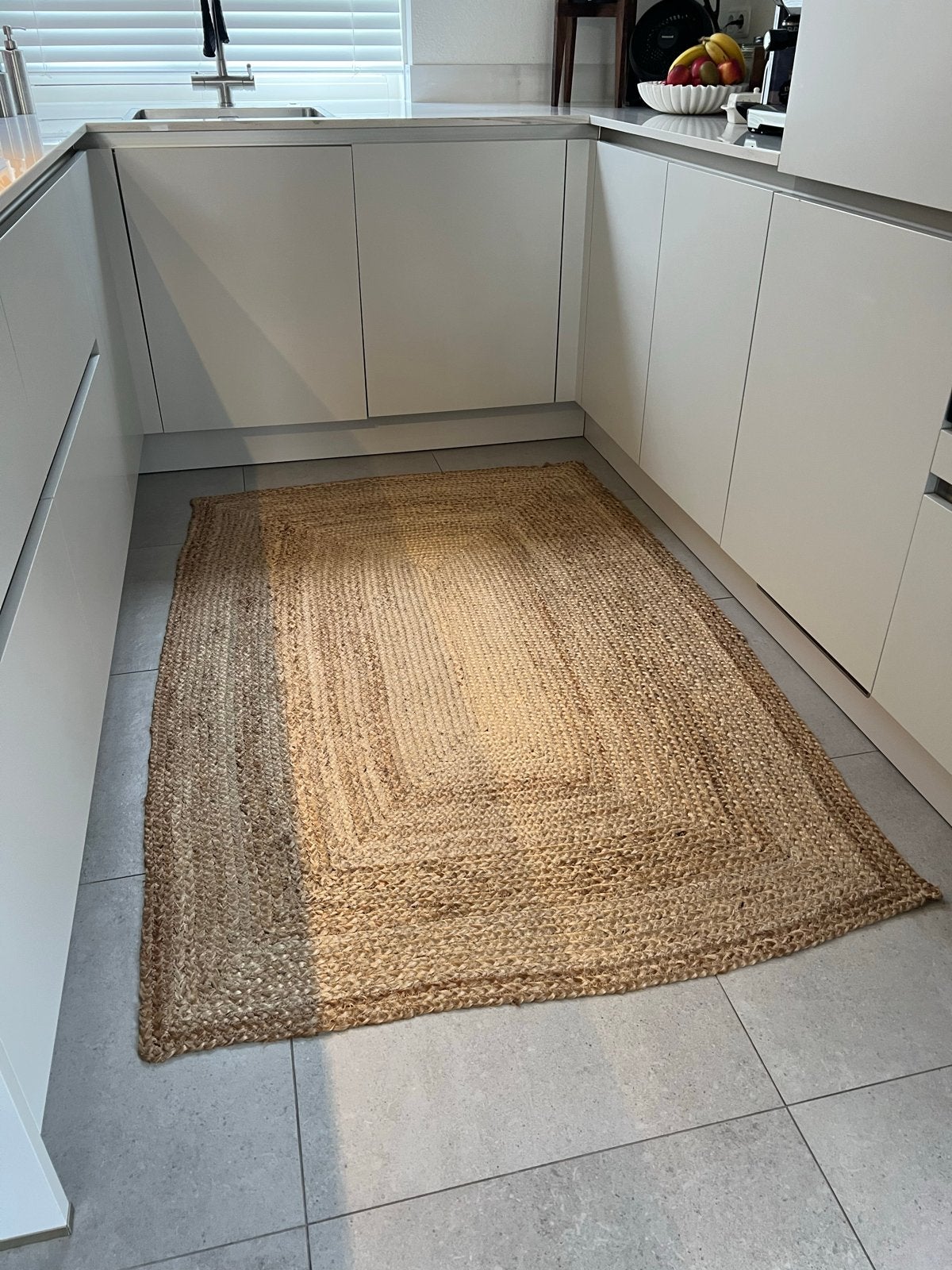 Westwing Juten vloerkleed, rechthoekig, natuurlijke kleur, Ophalen, Gebruikt, 100 tot 150 cm, Bruin