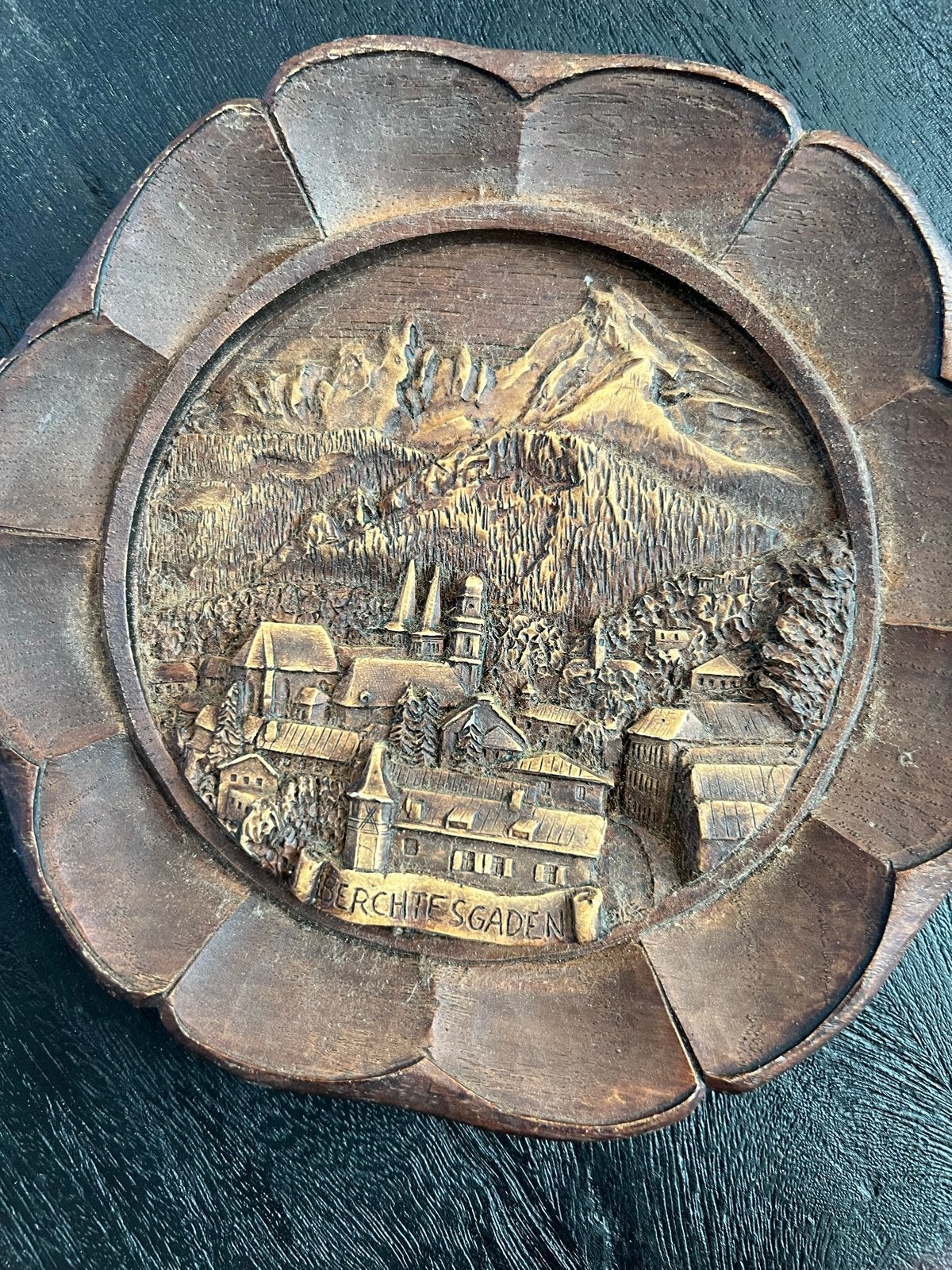 Vintage houten wanddecoratie Berchtesgaden reliëf, Ophalen of Verzenden
