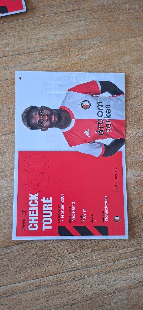 Spelerskaart; Cheick Toure # Feyenoord / PSV, Ophalen of Verzenden, Nieuw, Feyenoord, Spelerskaart