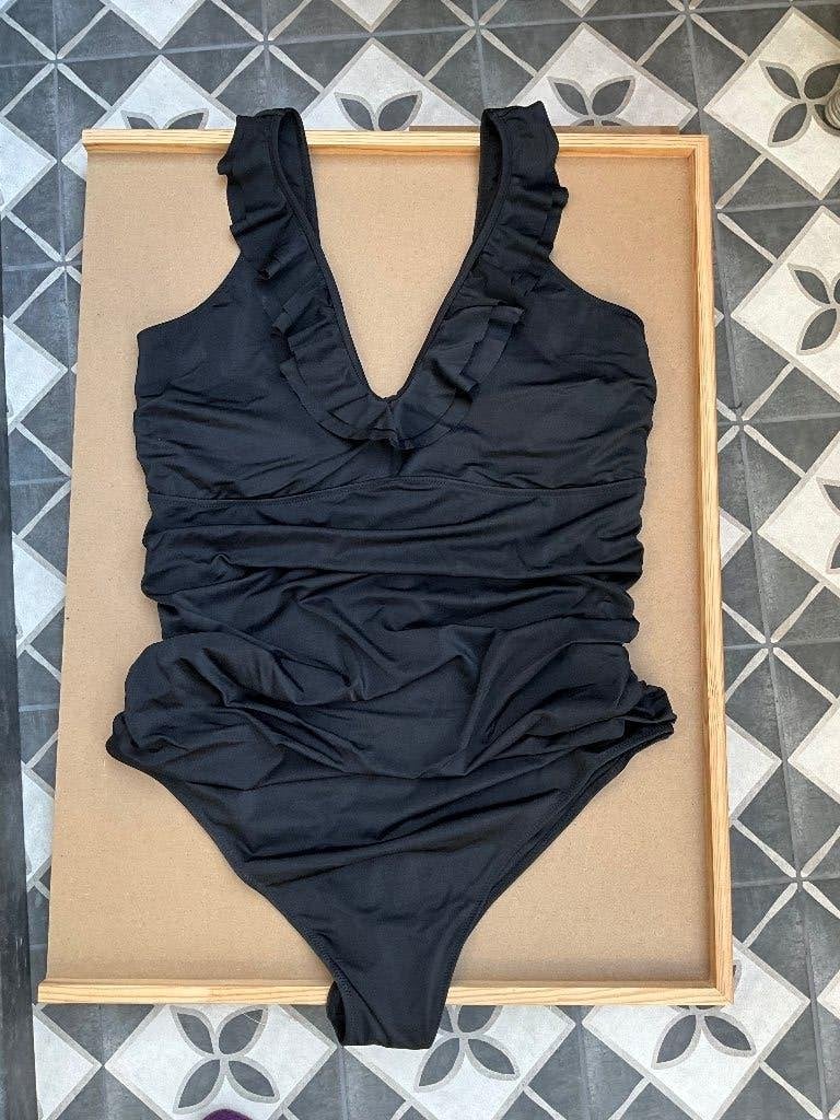 Zizzi corrigerend badpak SKITRIN zwart Maat 50, Zwart, Nieuw, Badpak, Ophalen of Verzenden