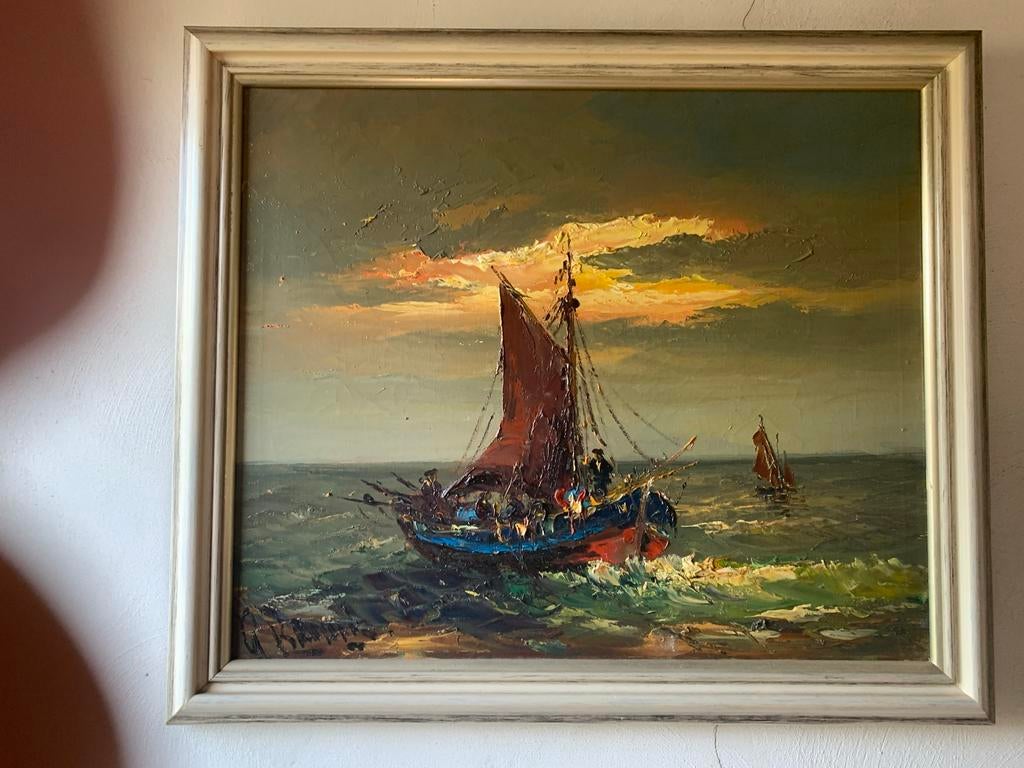 Schilderij Peter Brouwer, Antiek en Kunst, Kunst | Schilderijen | Klassiek, Ophalen of Verzenden
