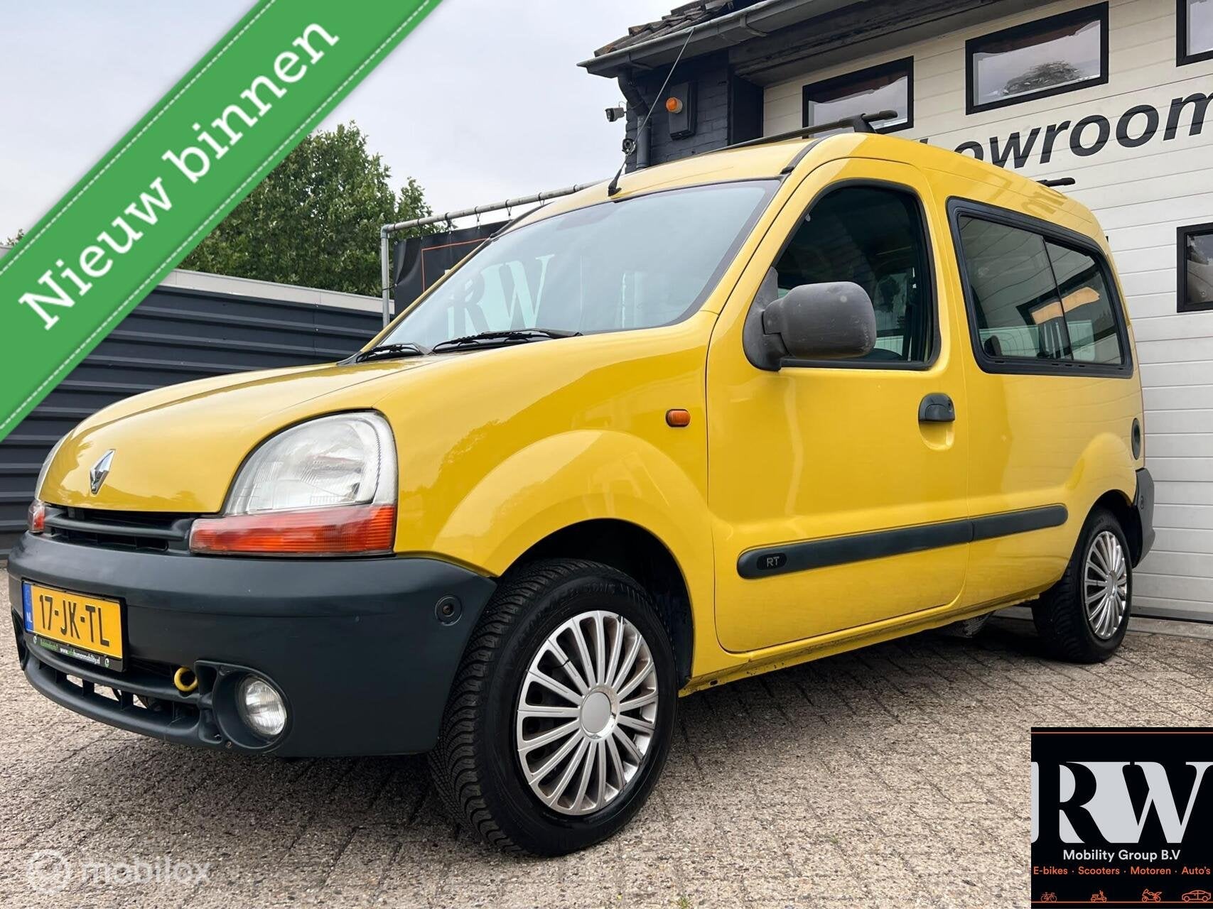 Renault Kangoo combi 1.4 RN *INVALIDE*ROLSTOEL*A/C*STOELVERW, 4 cilinders, Stoelverwarming, Geel, Bedrijf