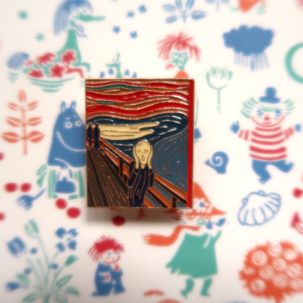 Emaille speld/broche van Edvard Munchs "De Schreeuw", Verzenden, Nieuw, Overige onderwerpen, Speldje of Pin