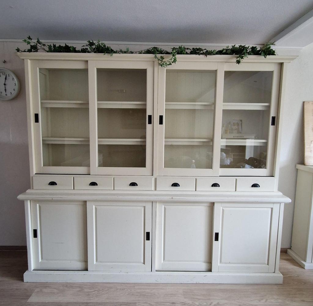 Beige buffetlast van massief hout, Huis en Inrichting, Ophalen, Zo goed als nieuw, 25 tot 50 cm, 200 cm of meer