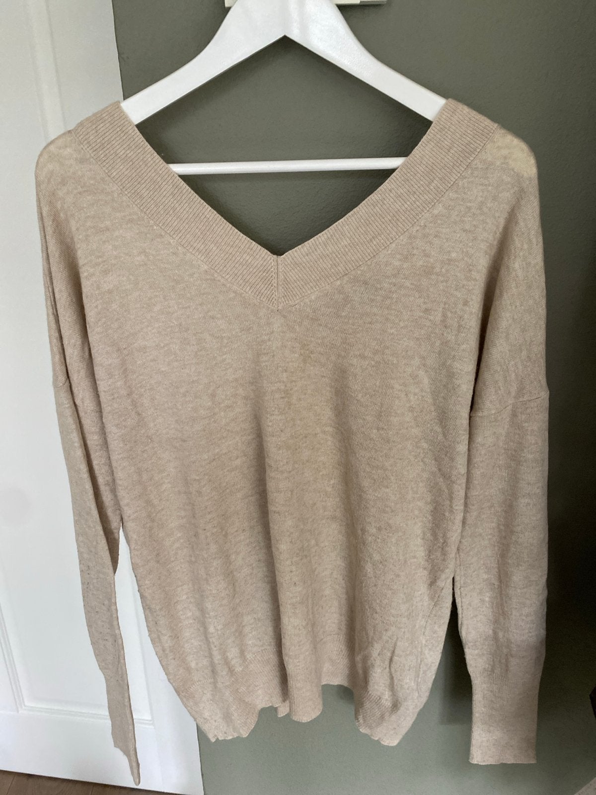 SET Cashmere Inside V-hals trui - Maat 42/44 (L), Ophalen of Verzenden, Zo goed als nieuw, Maat 42/44 (L), Beige