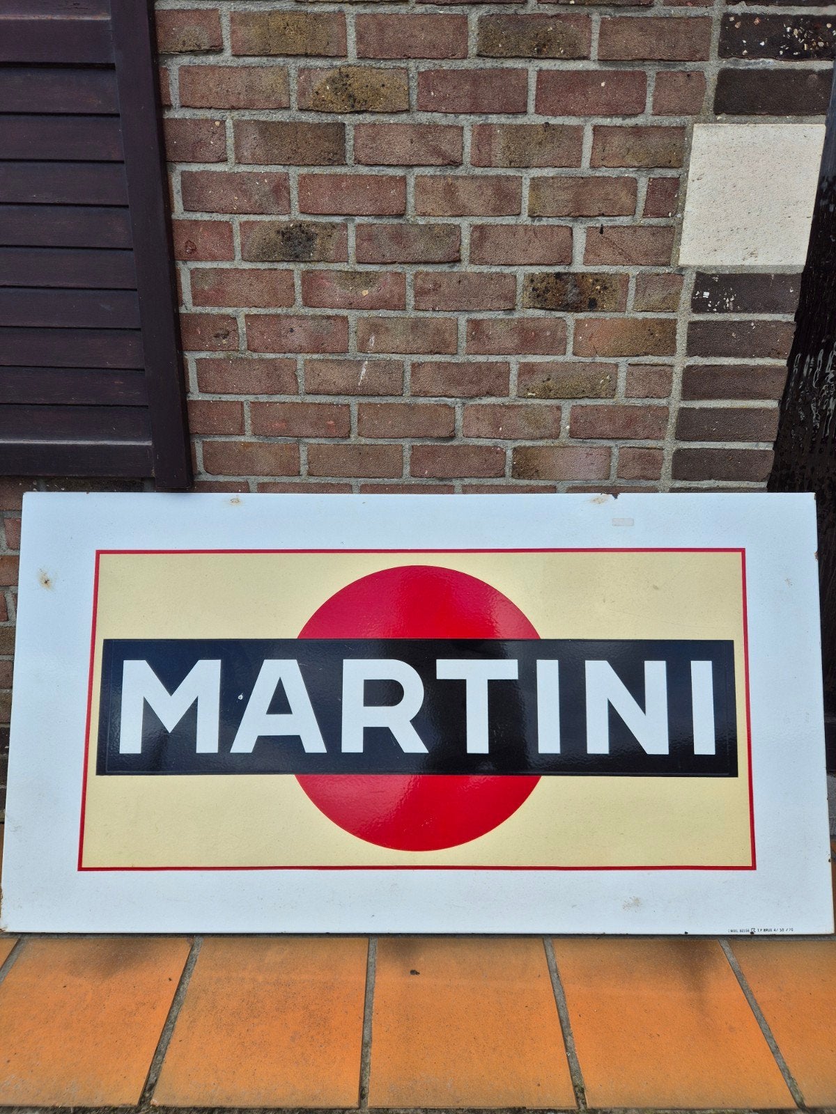 Groot Emaille bord Martine, Ophalen, Gebruikt, Reclamebord