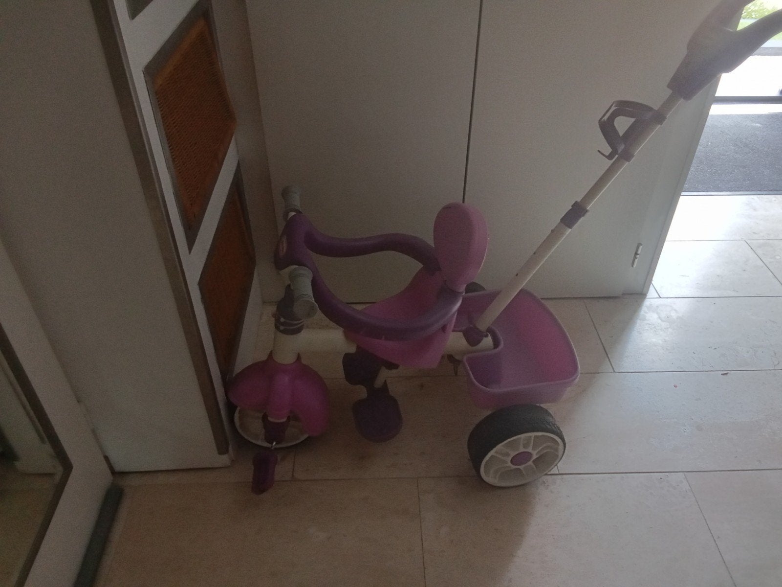 Little Tikes Kinderfietsje met Duwstang - Paars, Ophalen, Gebruikt, Little Tikes, Duwstang