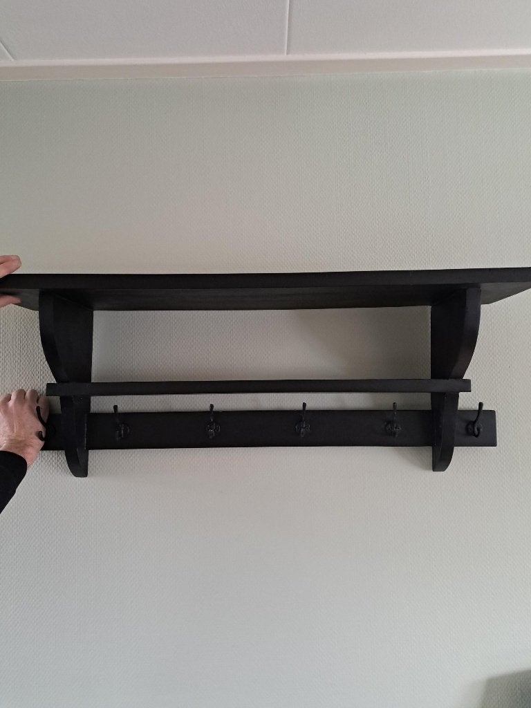 Zo goed als nieuwe, stevige zwarte wandkapstok, van Dok2., Huis en Inrichting, 100 tot 150 cm, Zo goed als nieuw, Hout, Ophalen