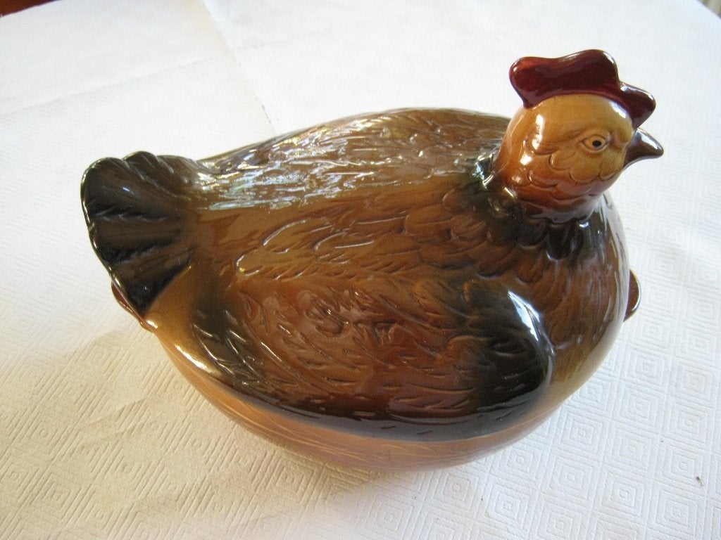 Antieke Kip van keramiek, Ophalen of Verzenden