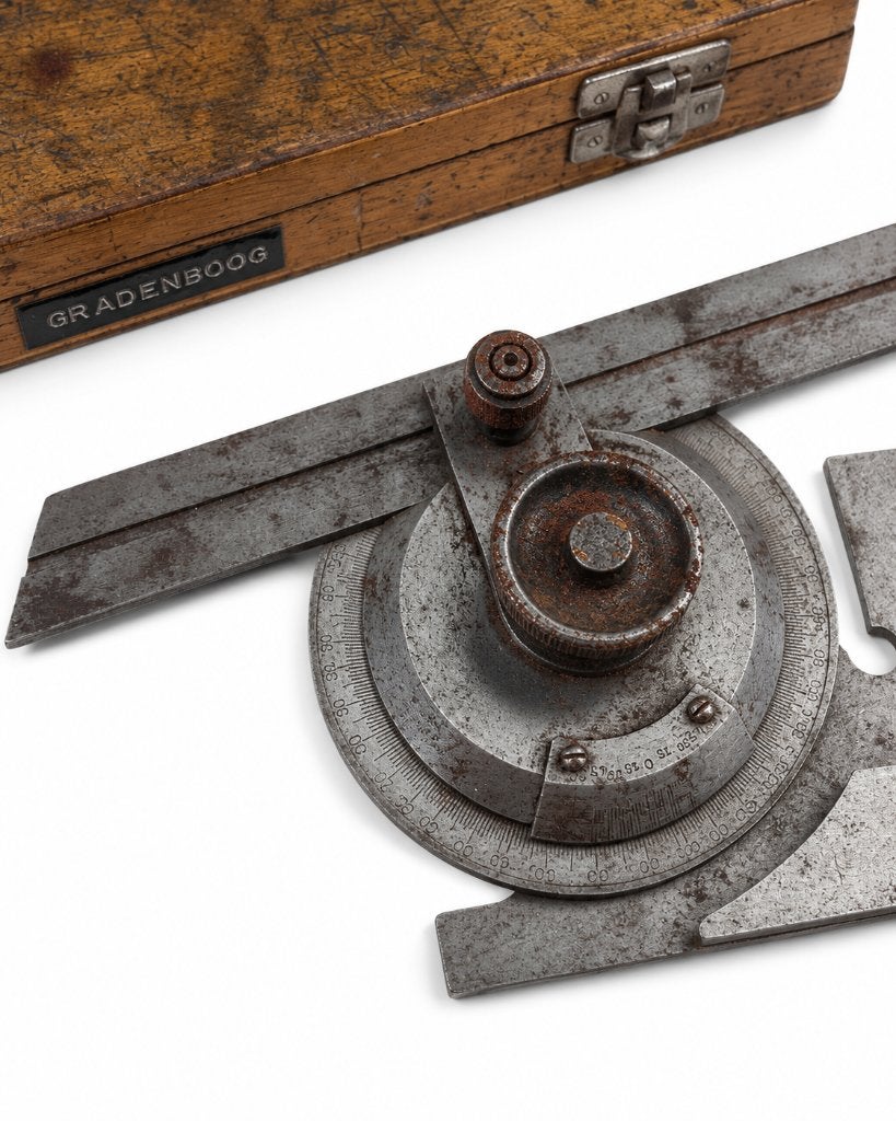 Vintage Universele Gradenboog / Precisie Hoekmeter + Liniaal, Ophalen of Verzenden
