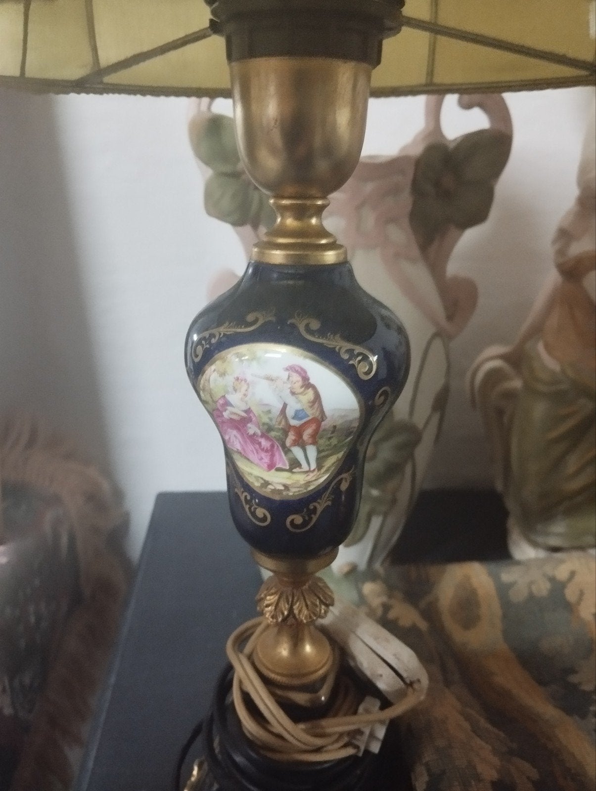 oude tafel lamp, Ophalen