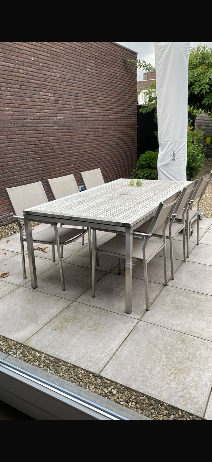 Licht grijze tuinset, Tuin en Terras, Ophalen, Zo goed als nieuw, Aluminium