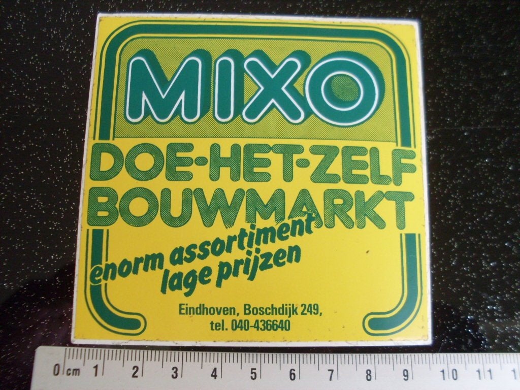 sticker mixo doe-het-zelf bouwmarkt eindhoven logo, Verzenden, Zo goed als nieuw, Bedrijf of Vereniging