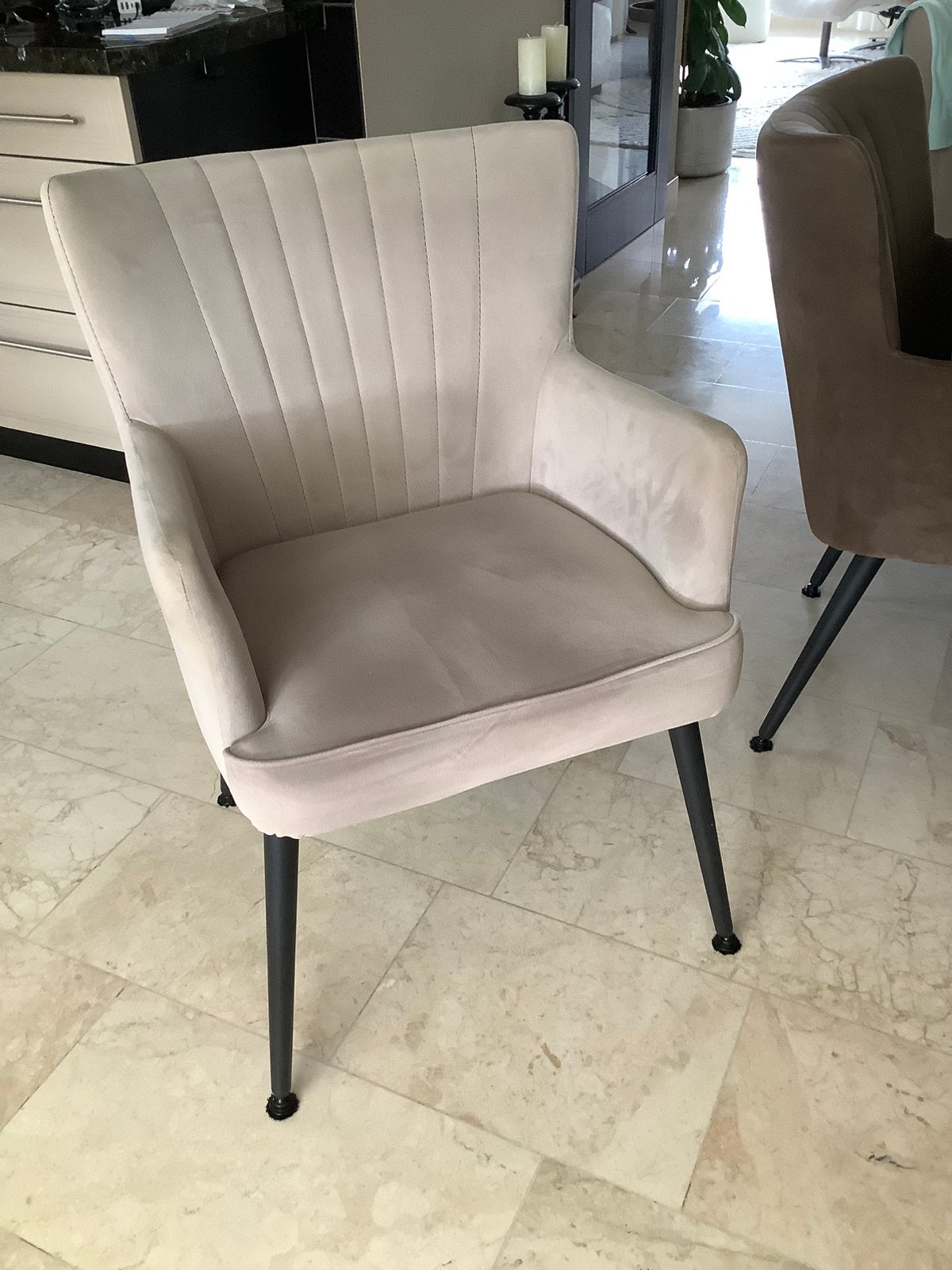 6 perfect uitziende eetkamerstoelen, Huis en Inrichting, Stoelen, Zo goed als nieuw, Vijf, Zes of meer stoelen, Stof, Overige kleuren
