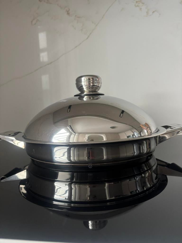Simtronic grill pan, Inductieplaat, Ophalen of Verzenden, Zo goed als nieuw, Rvs