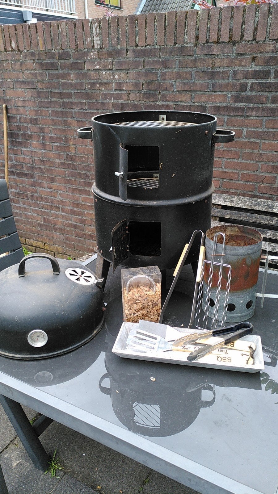 BBQ Smoker en Grill Set - Compleet voor de BBQ liefhebber, Tuin en Terras, Ophalen, Gebruikt, Onbekend