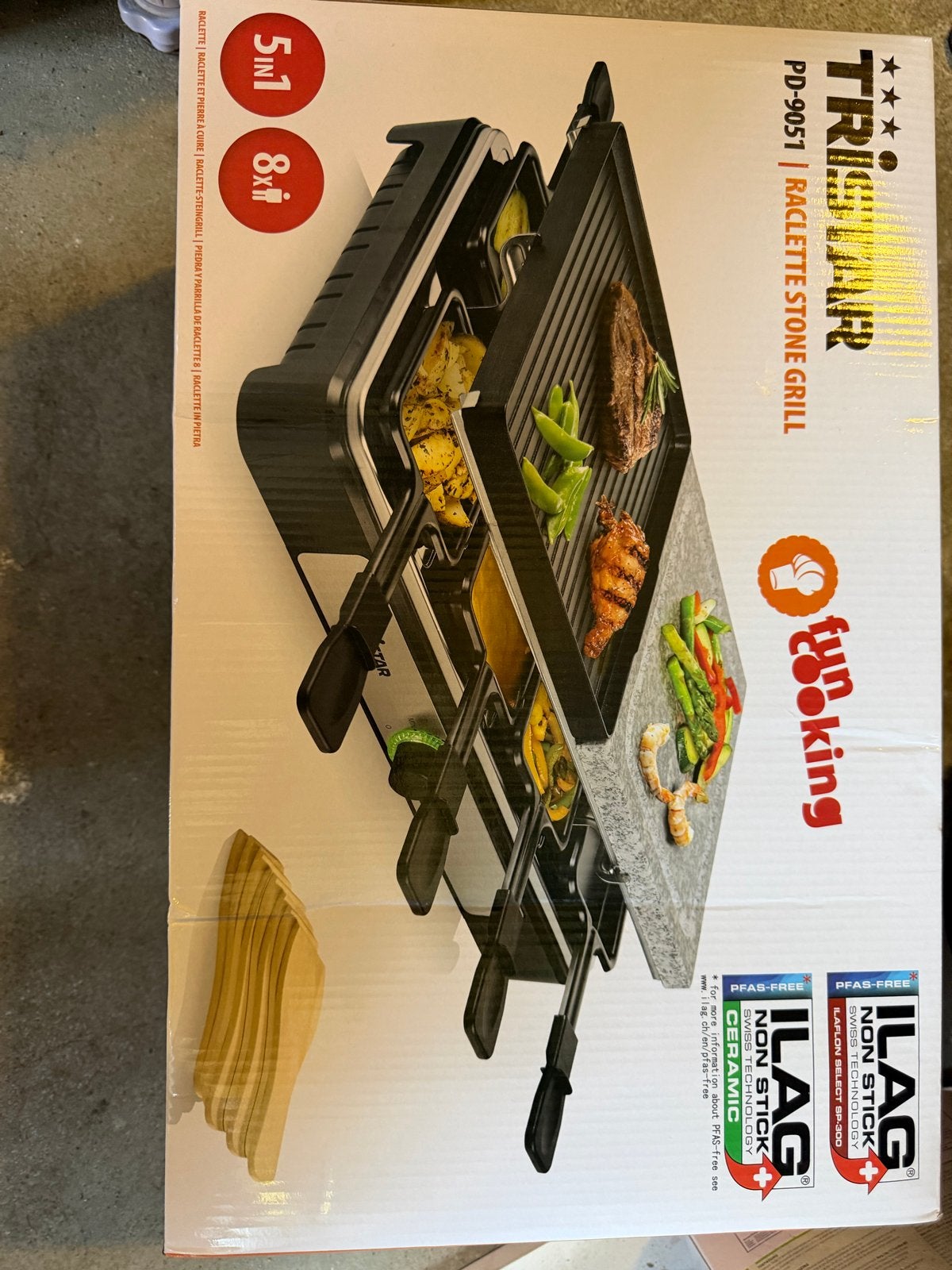Tristar PD-9051 Raclette Stone Grill 5-in-1, Overige typen, Nieuw, Ophalen of Verzenden, Metaal