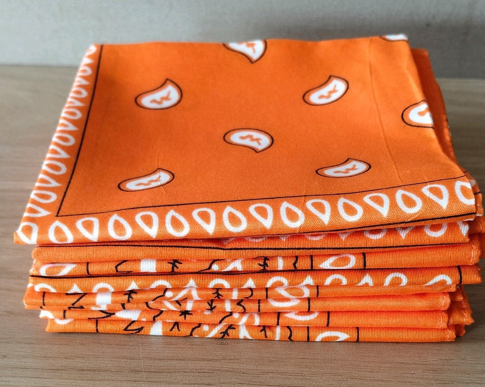 8x Oranje bandana met paisley patroon-Boerenzakdoek, Verzenden, Nieuw
